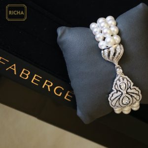 Contemporary pearl and diamond bracelet by Fabergé. Photo by RICHA