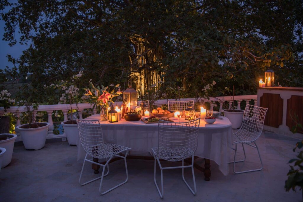 Casa Brava - Luxury Villas in Goa with Private Pool - Romantic Dining Area