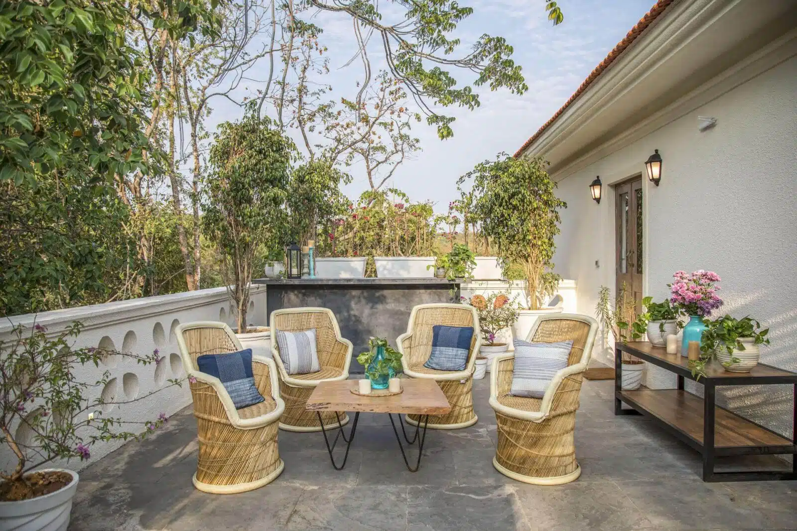 Monforte Villa I- Private Pool Villa in Goa - Elegant Terrace View