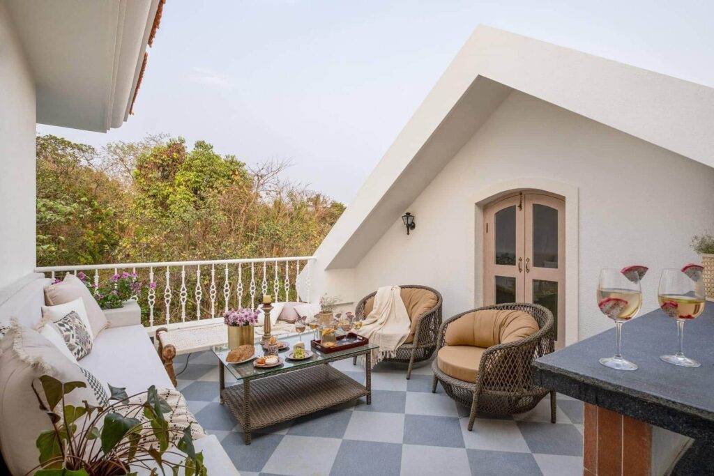 Silvio D - Private Pool Villa in Goa - Elegant Terrace View
